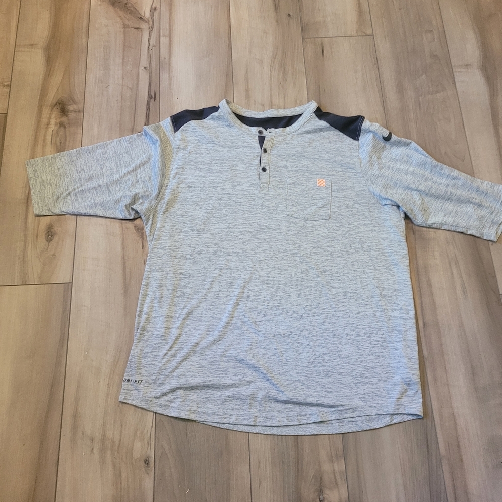 Nike Gray and Black Henley Shirt